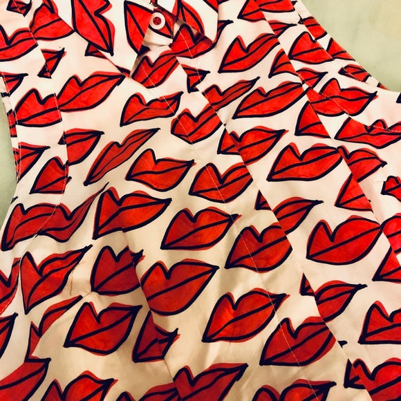 Anthropologie Ann Howell Bullard Lips Kiss Dress 0 - Picture 5 of 7